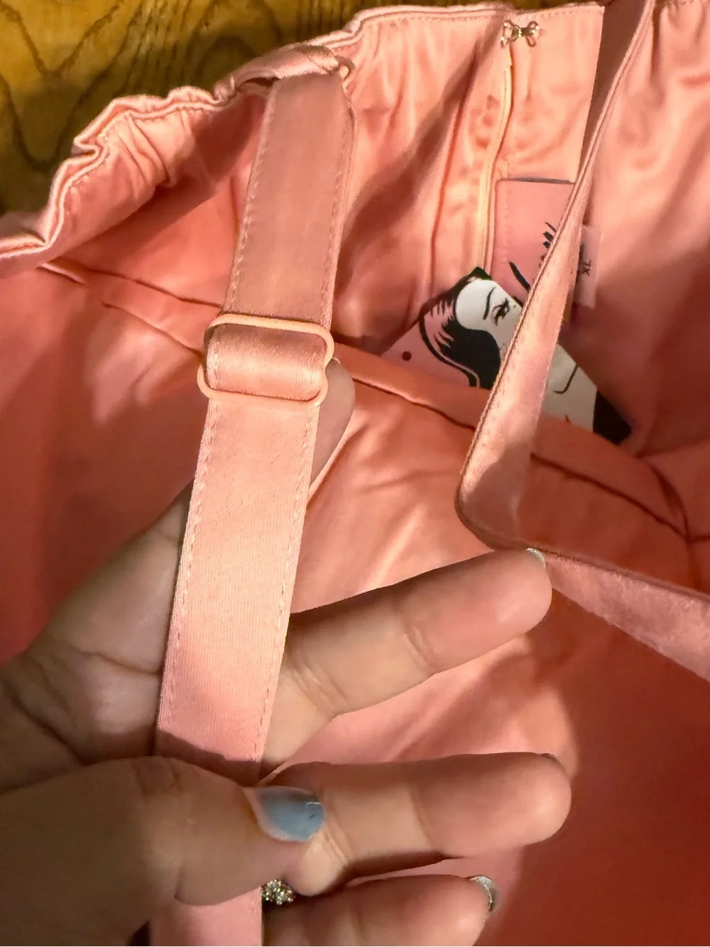 Vixen By Micheline Pitt Ingenue Swing Dress in Blush Pink Sateen XL NWT FLAWED - Picture 11 of 16